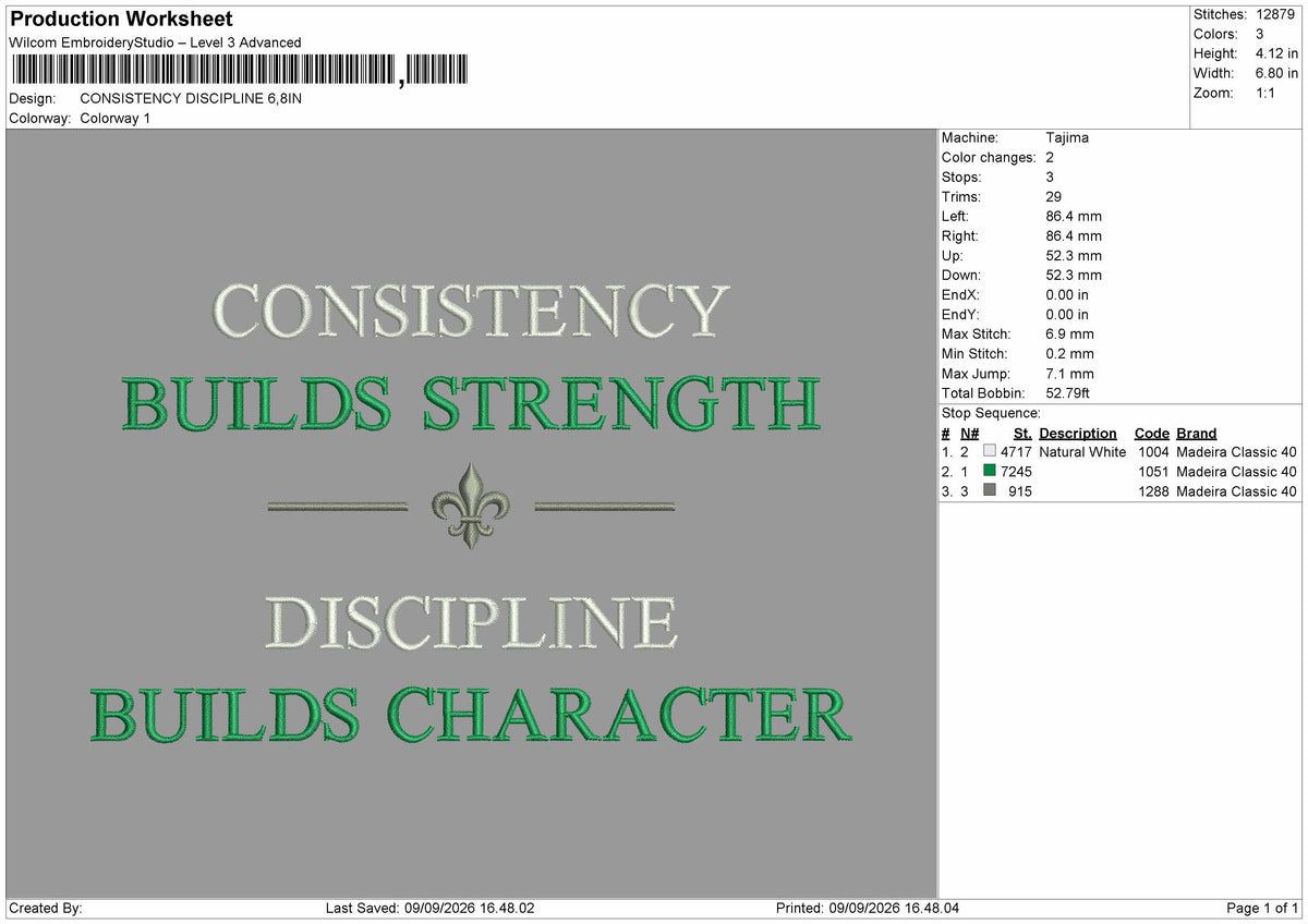 Consistency Text 0909 Embroidery Machine Design File 6 sizes