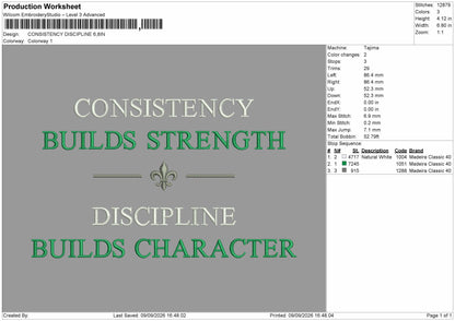 Consistency Text 0909 Embroidery Machine Design File 6 sizes