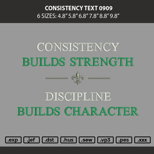 Consistency Text 0909 Embroidery Machine Design File 6 sizes