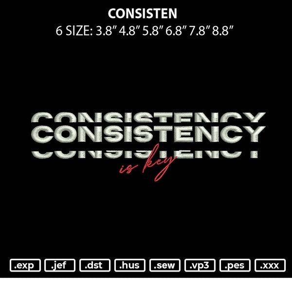 Consisten Embroidery File 6 sizes