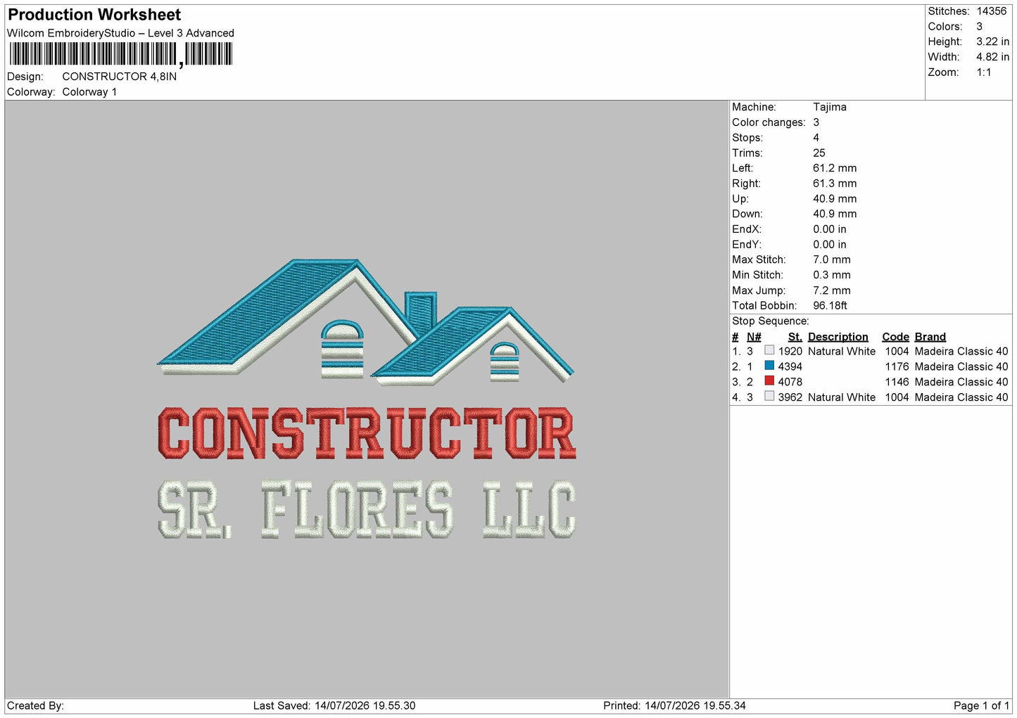 Construction Text Embroidery Machine Design File 6 sizes