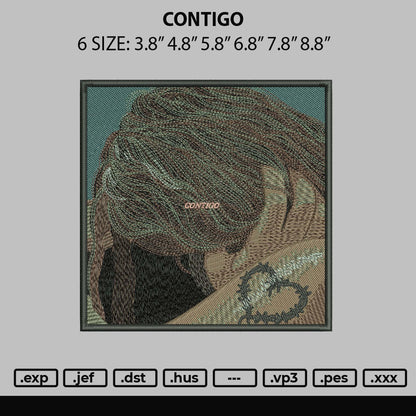 Contigo Embroidery File 6 sizes