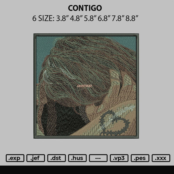 Contigo Embroidery File 6 sizes