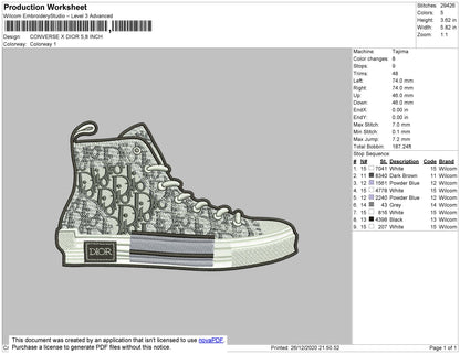 Converse X Dior Shoes