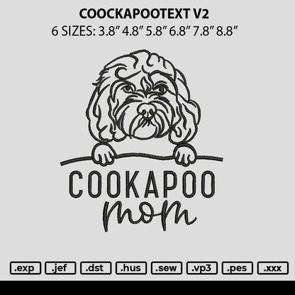 Cookapootext V2 Embroidery File 6 sizes