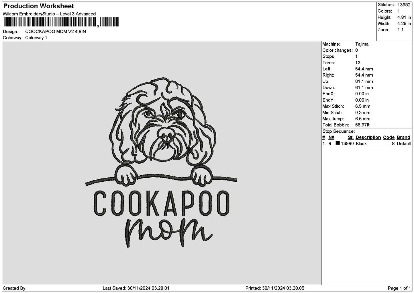 Cookapootext V2 Embroidery File 6 sizes