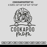 Cookapootext V2 Embroidery File 6 sizes