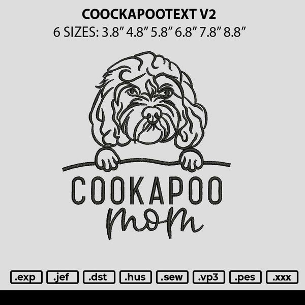 Cookapootext V2 Embroidery File 6 sizes