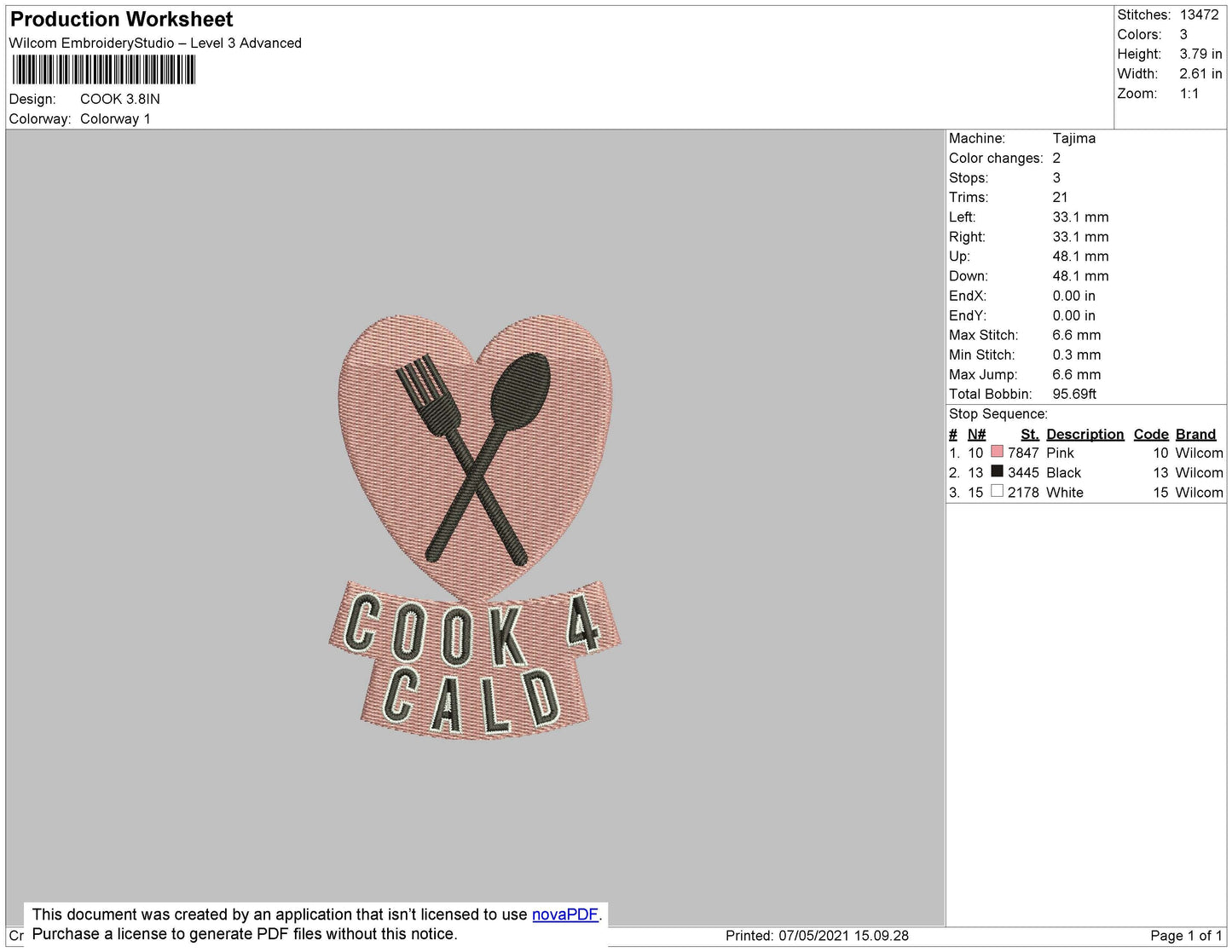Cook 4 Cald Embroidery File 4 size