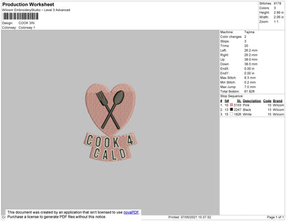 Cook 4 Cald Embroidery File 4 size