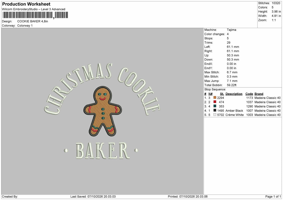 Cookietext 0710b Embroidery Machine Design File 6 sizes
