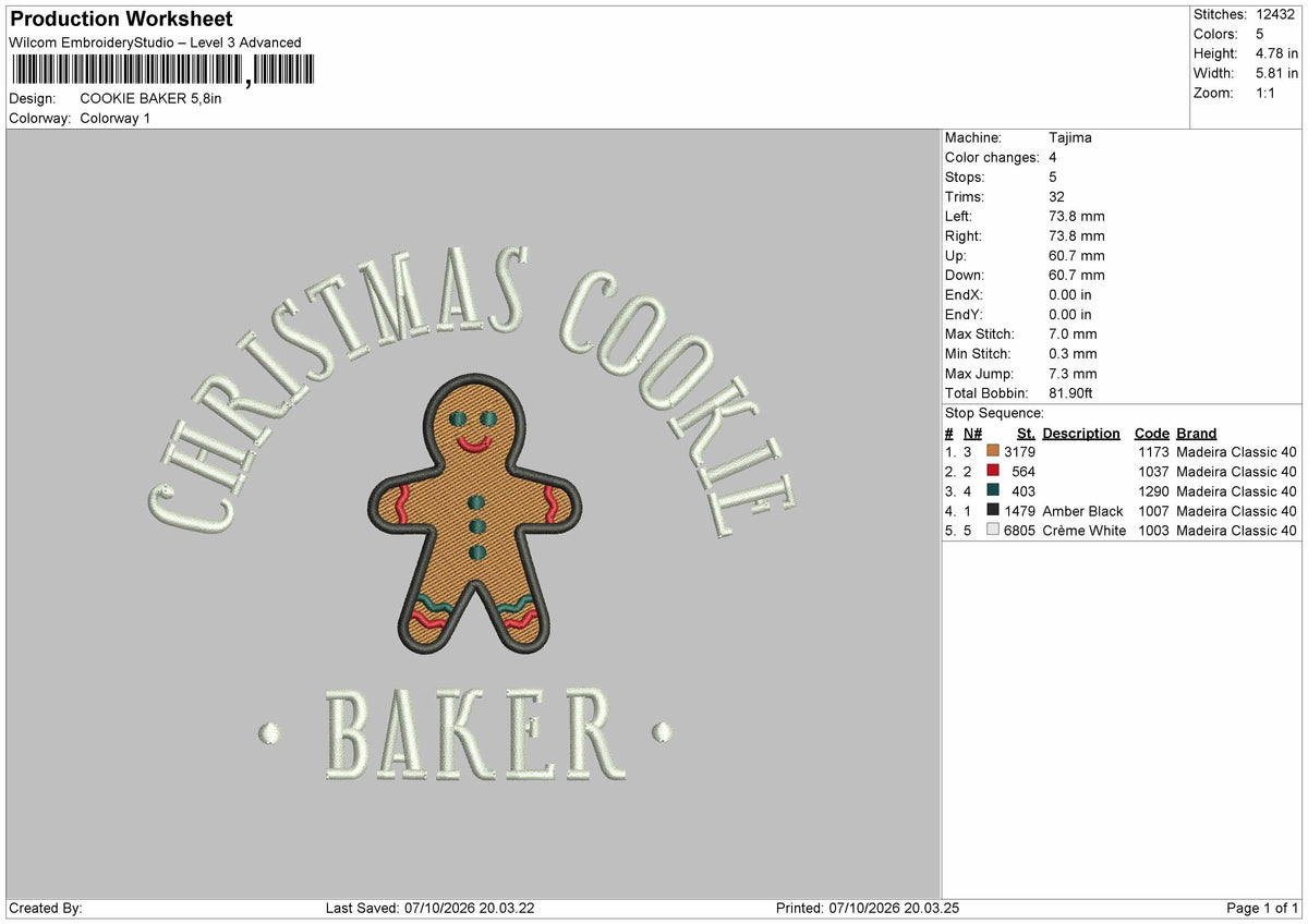 Cookietext 0710b Embroidery Machine Design File 6 sizes