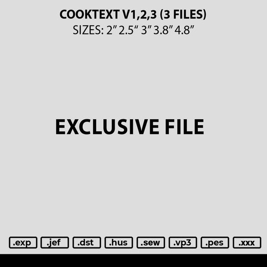 Cooktext Embroidery 3 Files