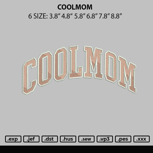 Coolmom Embroidery File 6 sizes