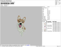 Corgi Dog Embroidery File 4 size