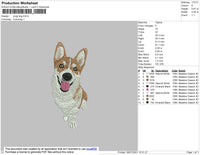 Corgi Dog Embroidery File 4 size