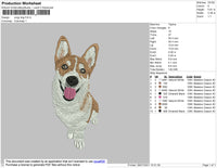 Corgi Dog Embroidery File 4 size