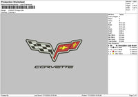 Corvettetext 01 Embroidery File 6 sizes