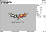 Corvettetext 01 Embroidery File 6 sizes