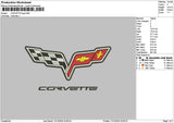 Corvettetext 01 Embroidery File 6 sizes