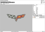 Corvettesmall Embroidery File 6 sizes