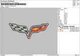 Corvettesmall Embroidery File 6 sizes