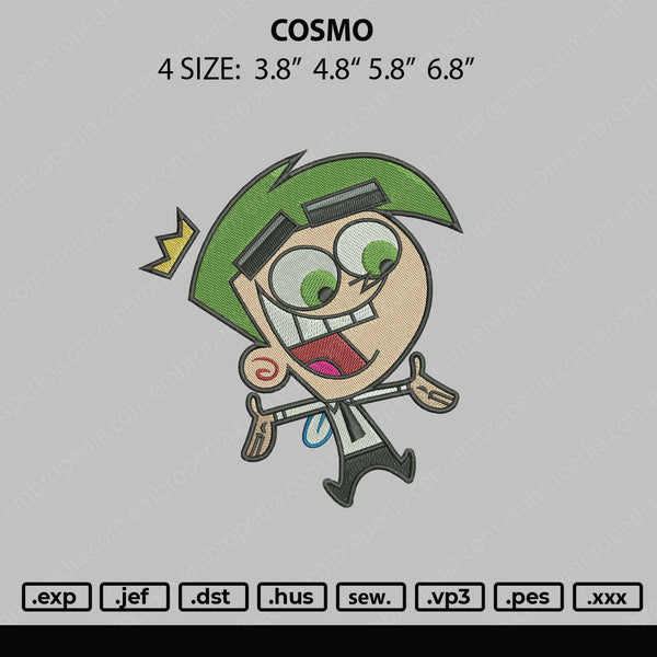 Cosmo Embroidery File 4 size