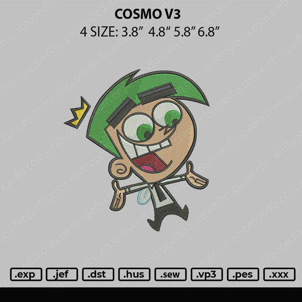 Cosmo V3 Embroidery File 4 sizes