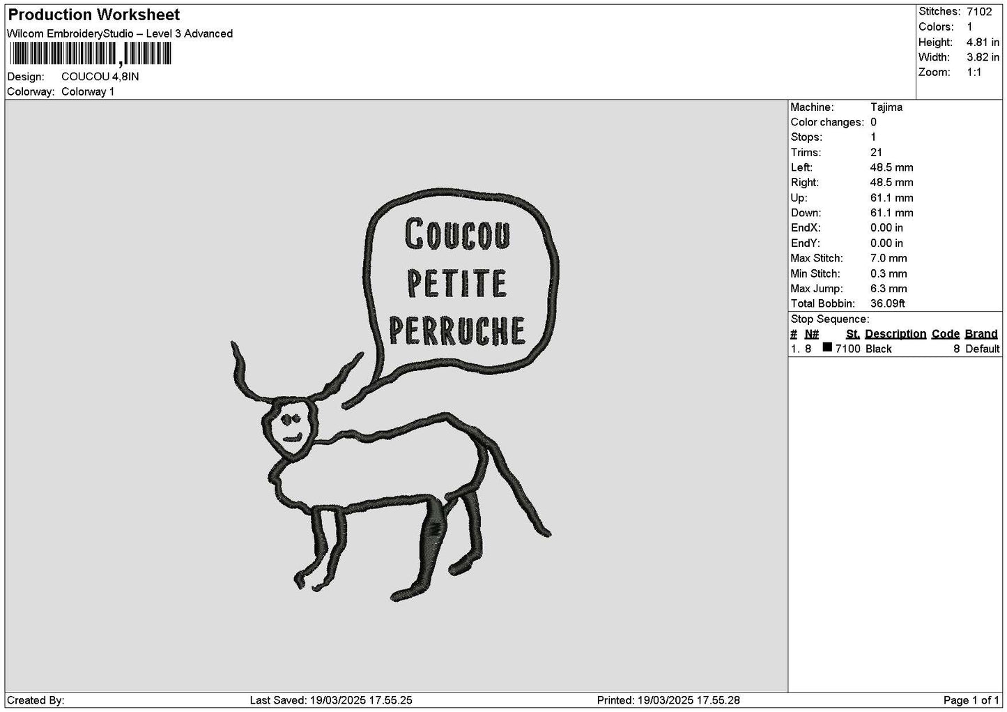 Goatoutline Text Embroidery File 6 sizes
