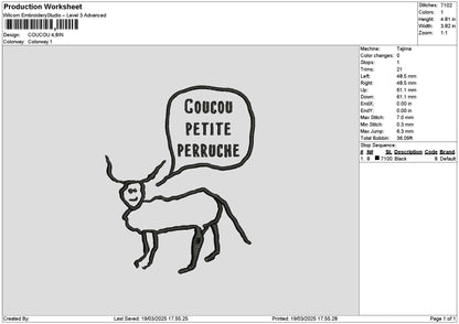 Goatoutline Text Embroidery File 6 sizes