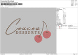 Coucou Desserts Embroidery File 4 size