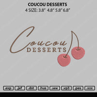 Coucou Desserts Embroidery File 4 size
