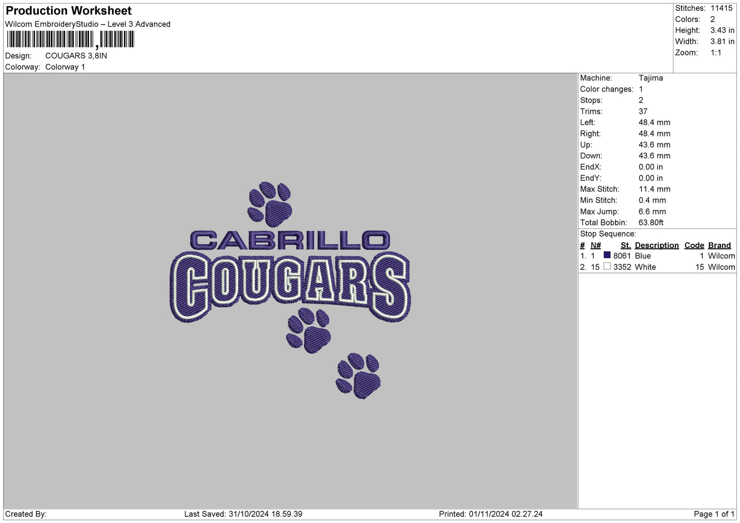 Courgrastext Embroidery File 6 sizes