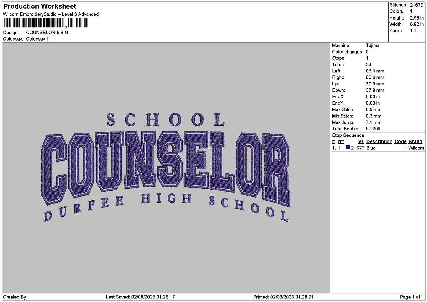 Cunselortext Embroidery File 6 sizes