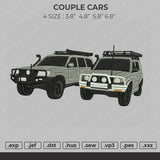 Couple Cars Embroidery File 4 size