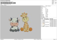 Cow Giraffe Embroidery File 6 sizes