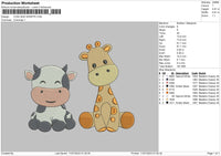 Cow Giraffe Embroidery File 6 sizes