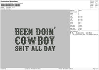 Cow Boy Embroidery File 4 size