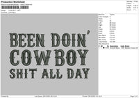 Cow Boy Embroidery File 4 size