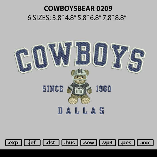 Cowboystext 0209 Embroidery File 6 sizes