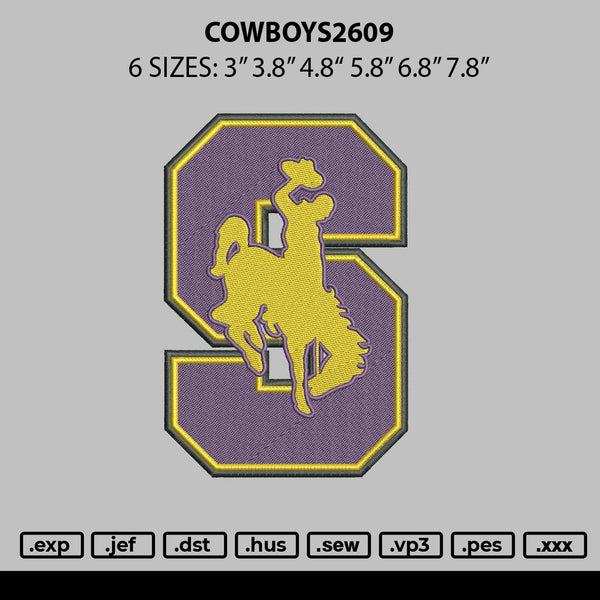 Cowboys2609 Embroidery File 6 sizes