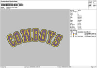 Cowboystext 2509 Embroidery File 6 sizes