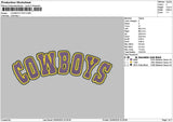 Cowboystext 2509 Embroidery File 6 sizes
