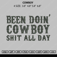 Cow Boy Embroidery File 4 size