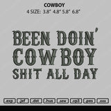 Cow Boy Embroidery File 4 size