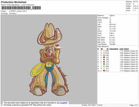 Cowboy Cartoon Embroidery File 4 size