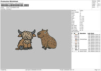 Cowcapibara Embroidery File 6 sizes