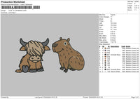 Cowcapibara Embroidery File 6 sizes