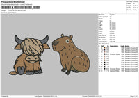 Cowcapibara Embroidery File 6 sizes