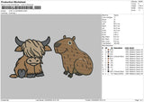 Cowcapibara Embroidery File 6 sizes